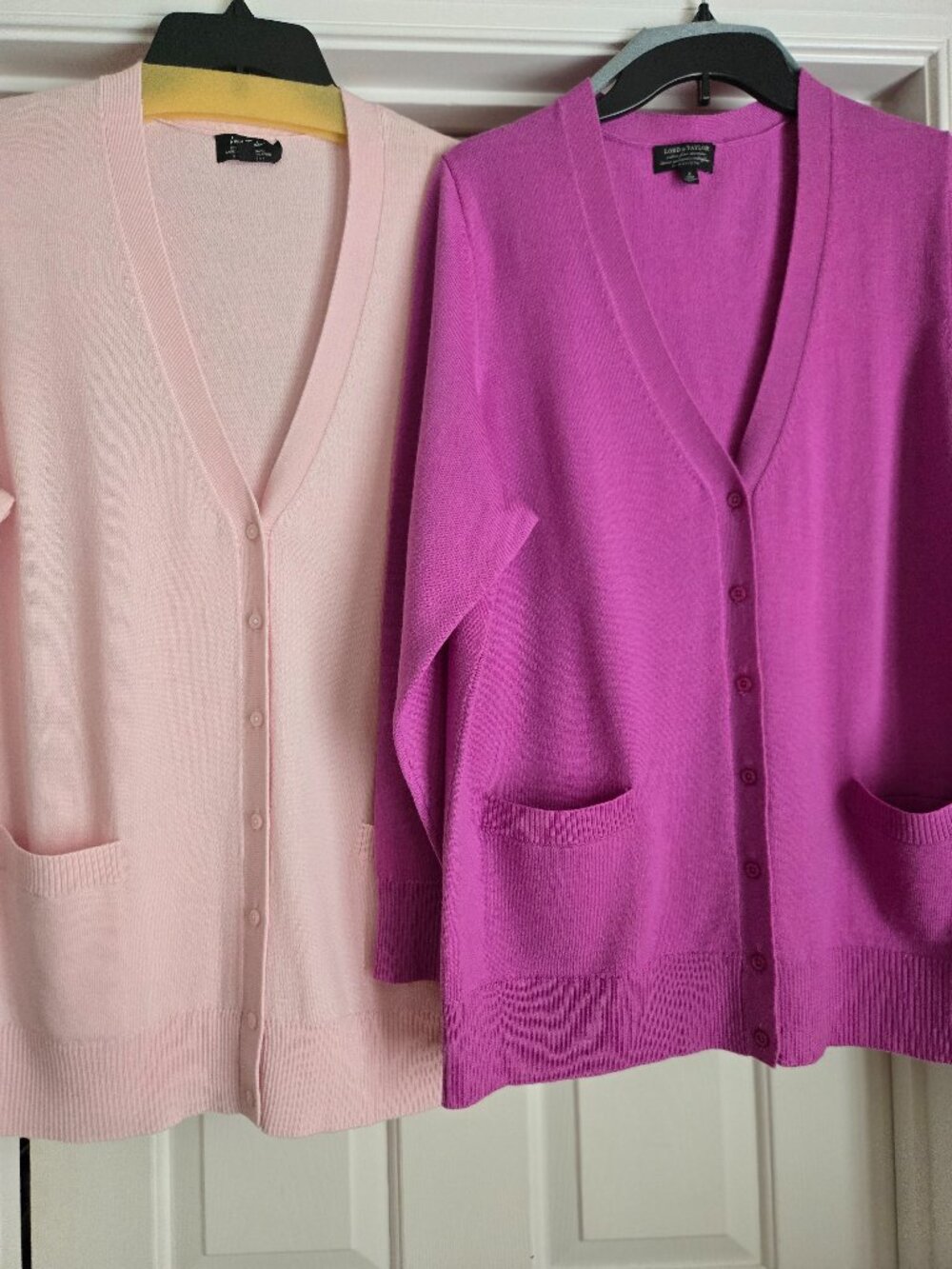 EUC Pretty in Pinks - PAIR of Cardigans, Merino Wool, 1X, Lord & Taylor